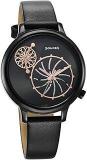 Sonata Unveil Quartz Analog Black Dial Leather Strap Watch For Women 8190NL01