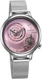 Sonata Unveil Quartz Analog Pink Dial Stainless Steel Strap Watch For Women 8190SM01