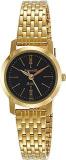 Sonata Women Metal Analog Watch Nr87018Ym03, Band Color Gold, Dial Color Black