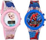 SQUIRRO Digital Unisex Watch Multicolour Dial Multicolored Strap Pack Of 2