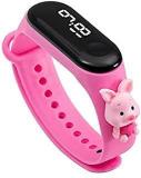 SS Traders New LED Digital Sport Wristband Fashion Cartoon Silicone Kids Watch With Cartoon Strap Watch For Girls Pink