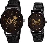 Style Keepers Analogue Unisex Watch Black Dial Black Colored Strap