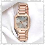 STYLEDOSE Newly Arrived Women Stainless Steel Casual Watch Embossed Sqaure Dial Women's Watch With Rose Gold Stainless Steel Strap