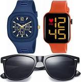 Stysol Unisex Best Birthday Gift For Adult Men Sunglasses For Boys Sports Watch Digital Combo Of 3