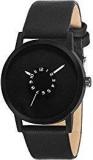 Swadesi Stuff Amazing Black Dial Stylish Leather Strap Black Color Analog Watch For Men & Boys 914