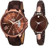 SWADESI STUFF Analog Unisex Adult Watch Brown Dial, Brown Colored Strap Pack Of 2