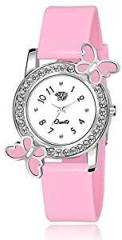 SWADESI STUFF Analog White Dial Diamond Studded Butterfly Watch for Girls & Women