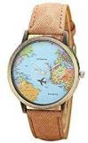 Swadesi Stuff Analogue Gold Dial Unisex Watch Blue Map Brown