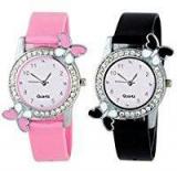 Swadesi Stuff Analogue Multicolor Dial Women's & Girl's Watch Combo 2 Butterfly Pink Black