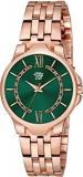 SWADESI STUFF Analogue Women's Watch Green Dial Rose Gold Colored Strap FOX 388