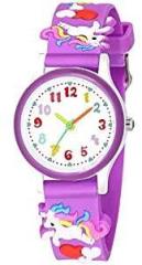 SWADESI STUFF Arabic Display White Dial Unicorn Series Multicolored Silicone Strap Analog Watch for Girls Unisex Kids