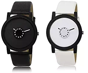 Swadesi Stuff Black & White Color Analog Watch for Men & Boys