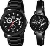 SWADESI STUFF Black Dial Round Shap Analog Elegant Couple Watch For Men And Women Combo Of 2