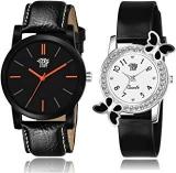 SWADESI STUFF Embellished & Studded Dial Analogue Black & White Dial Unisex Watch Black & White Dial Black Colored Strap