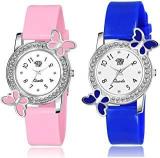 SWADESI STUFF Embellished & Studded Dial Analogue White Dial Girl's Watch White Dial Multicolored Colored Strap Pack Of 2