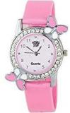 Swadesi Stuff Exclusive Diamond Studded Pink Butterfly Analog Watch For Girls & Women