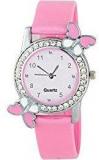 Swadesi Stuff Exclusive Premium Quality Diamond Studded Pink Butterfly Stylish Analog Watch For Girls & Women