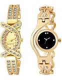 Swadesi Stuff Exclusive Premium Quality Glory Gold Black Watch Combo Of 2 Watches For Girls & Women