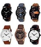 Swadesi Stuff Exclusive Premium Quality Leather Strap Stylish Watch Combo Of 6 Watches For Men & Boys