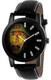 Swadesi Stuff Leather Strap Lord Sai Baba Black Dial Analogue Watch For Men And Women