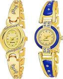 Swadesi Stuff Luxury Bangle Gold Color Watch Combo Of 2 For Women & Girls