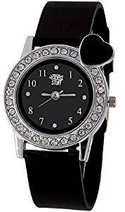 Swadesi Stuff New Arrival Heart Diamond Black Color Stylish Analog Watch for Girls & Women