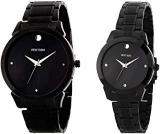 Swiss Trend Analogue Men's & Women's Watch Black Dial Black Colored Strap Pack Of 2