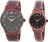 Swiss Trend Analogue Unisex Watch Brown Dial Brown Colored Strap Pack Of 2