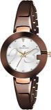 SWISSTONE Analog Women's Stainless Steel Watch Silver Dial Brown Colored Strap