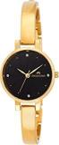 SWISSTONE Analog Women's Watch Black Dial Gold Colored Strap