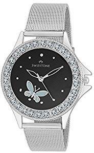 Swisstone Analogue Black Dial Girl's and Women's Watch VOGLR501 BLK CH