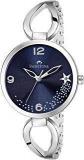 SWISSTONE Analogue Blue Dial Silver Plated Women's Bracelet Wrist Watch