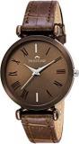 SWISSTONE Analogue Brown Dial Women's Watch Brown Dial Brown Colored Strap