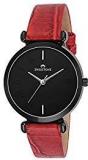 Swisstone Analogue Round Black Dial Women's Watch Ck312 Blk Red