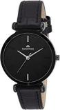 SWISSTONE CK312 Black Leather Strap Wrist Watch For Women