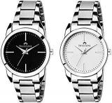 SWISSTONE Quartz Analogue Black Dial Women's Stainless Wrist Watch Combo