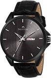 SWISSTONE SW480 BLK Black Leather Strap Wrist Watch For Men