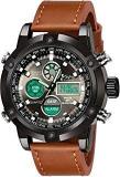 Sylvi Business Watch Mens Luxury Brand Casual Digital Man Watches Sports Military Brown SY 3022 Analog Digital Black Dial Boys Watch For Men Brown