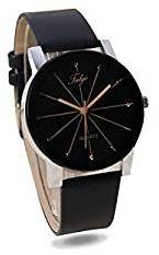 Talgo Analogue Black Dial Black Leather Strape Quartz Movement Women's Watch 5049