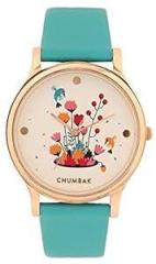 TEAL BY CHUMBAK Chumbak Round Dial Analog Watch for Women|Leafy Branches Collection| Solid Vegan Leather Strap|Gifts for Women/Girls/Ladies |Stylish Fashion Watch for Casual/Work Teal