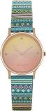 TEAL BY CHUMBAK Chumbak Round Dial Analog Watch For Women|Ombre Aztec Collection| Printed Vegan Leather Strap|Gifts For Women/Girls/Ladies |Stylish Fashion Watch For Casual/Work Teal