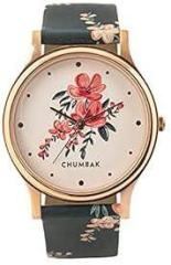 TEAL BY CHUMBAK Round Dial Analog Watch for Women|Sunshine State Collection| Printed Vegan Leather Strap|Gifts for Women/Girls/Ladies |Stylish Fashion Watch for Casual/Work Navy