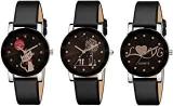 The Shopoholic Analogue Women's Watch Black Dial Pack of 3