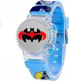 Time Up Digital Dial Cartoon Revolving Cap Glowing Light Cartoon Printed Strap Colorful Kids Watch For Boys & Girls Age:4 12 Years RC56 Y