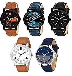 Analogue Multi Colour Dial Men's Boy's Watch Combo Pack of 5 Watch