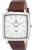 TIMEWEAR Analog Slim Series Two Hands Leather Strap Square Watch For Men