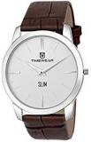 TIMEWEAR Analogue Men's Watch Off White Dial Brown Colored Strap