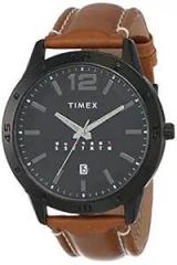 Timex Analog Black Dial Men's Leather Watch TW000U934