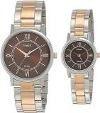 TIMEX Analog Brown Dial Multicolor Band Couple's Stainless Steel Watch set TW00PR214