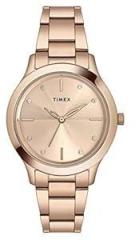 TIMEX Analog Pink Dial Rose Gold Band Women's Stainless Steel Watch TWEL98SMU07